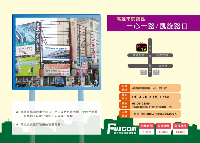 高雄-前鎮區-一心一路＆凱旋四路（三角窗）月流量294萬